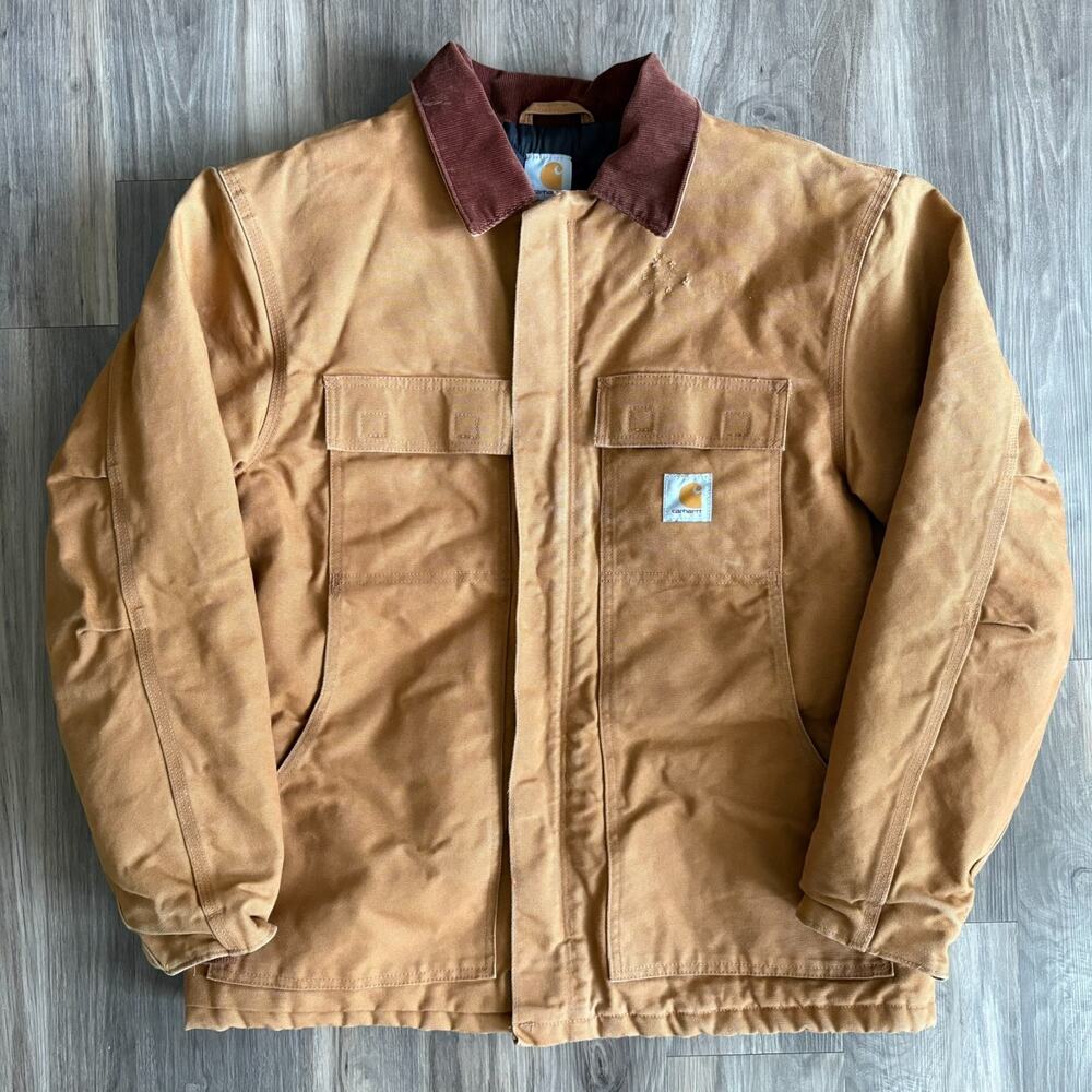 Vintage Carhartt C003 Brown Quilted Arctic Work Wear Jacket Men's Size L